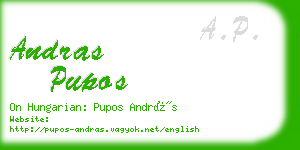 andras pupos business card